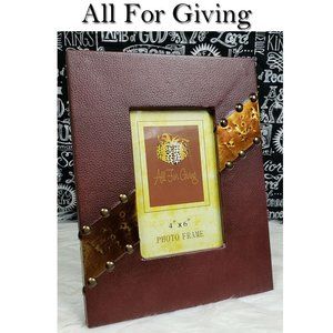 Faux Leather & Copper Photo Frame NWT